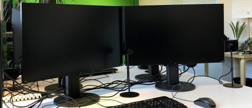 Two computer screens