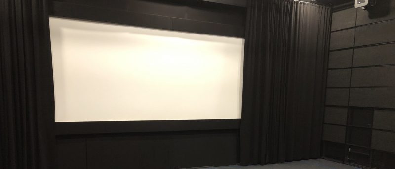 Large silver screen in the Odeion theatre