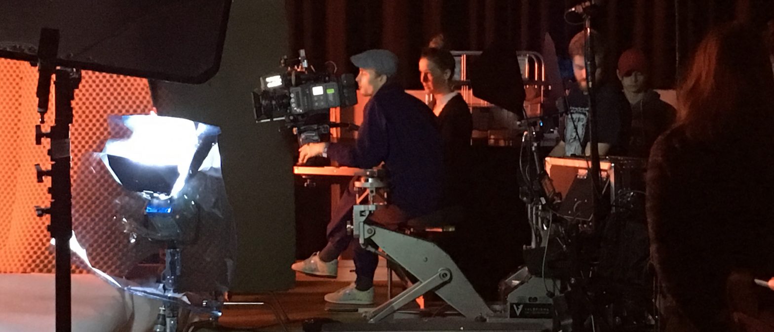 Camera crew shooting in studio