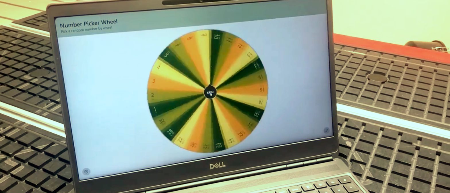 Fablab lottery wheel spinning