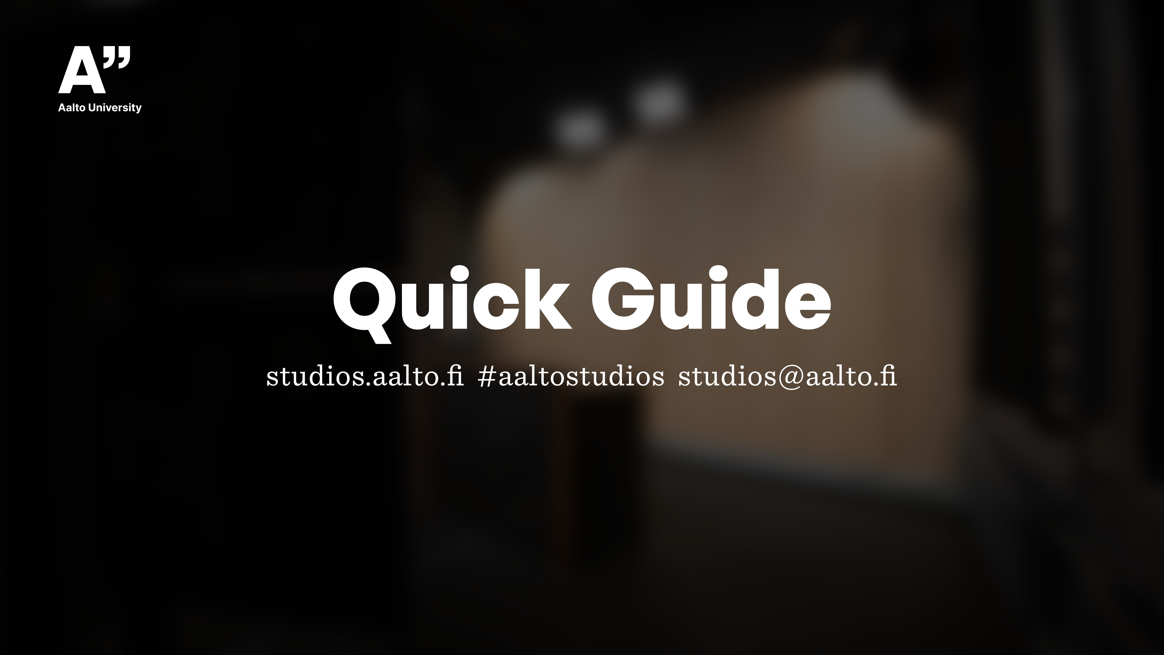 Self Service Studio Quick Guide