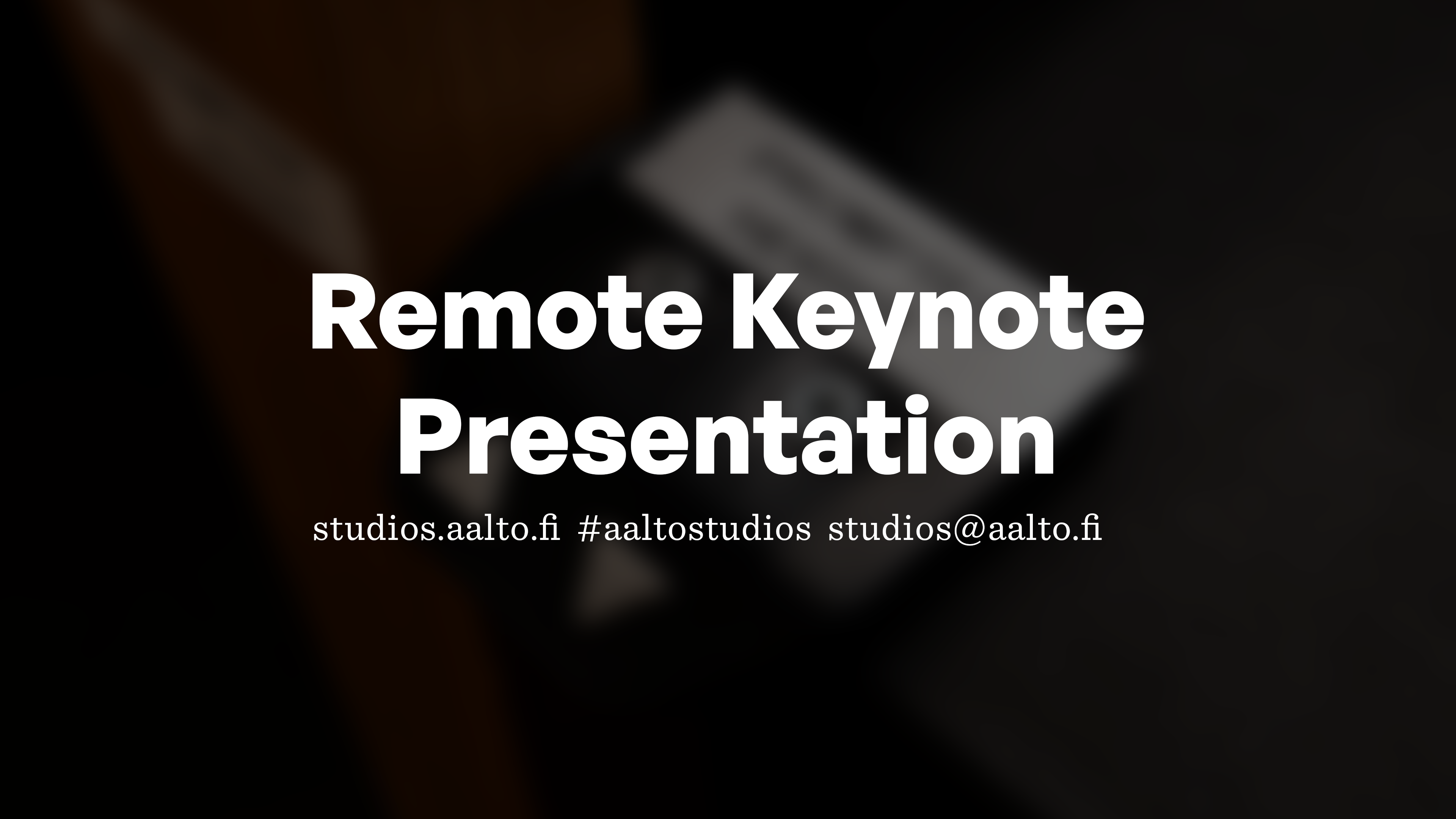 Remote Keynote Presentation