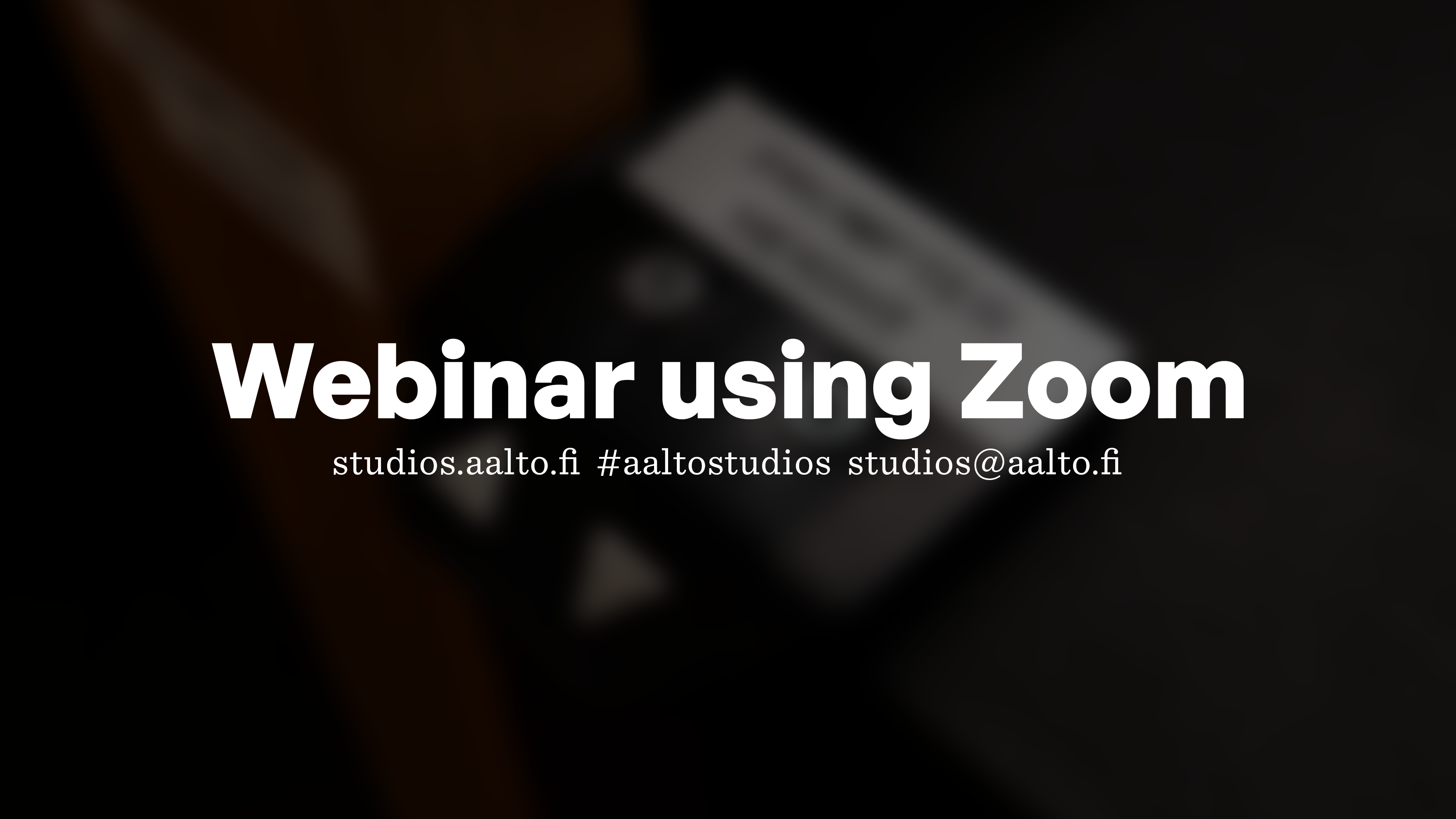 Webinar using Zoom