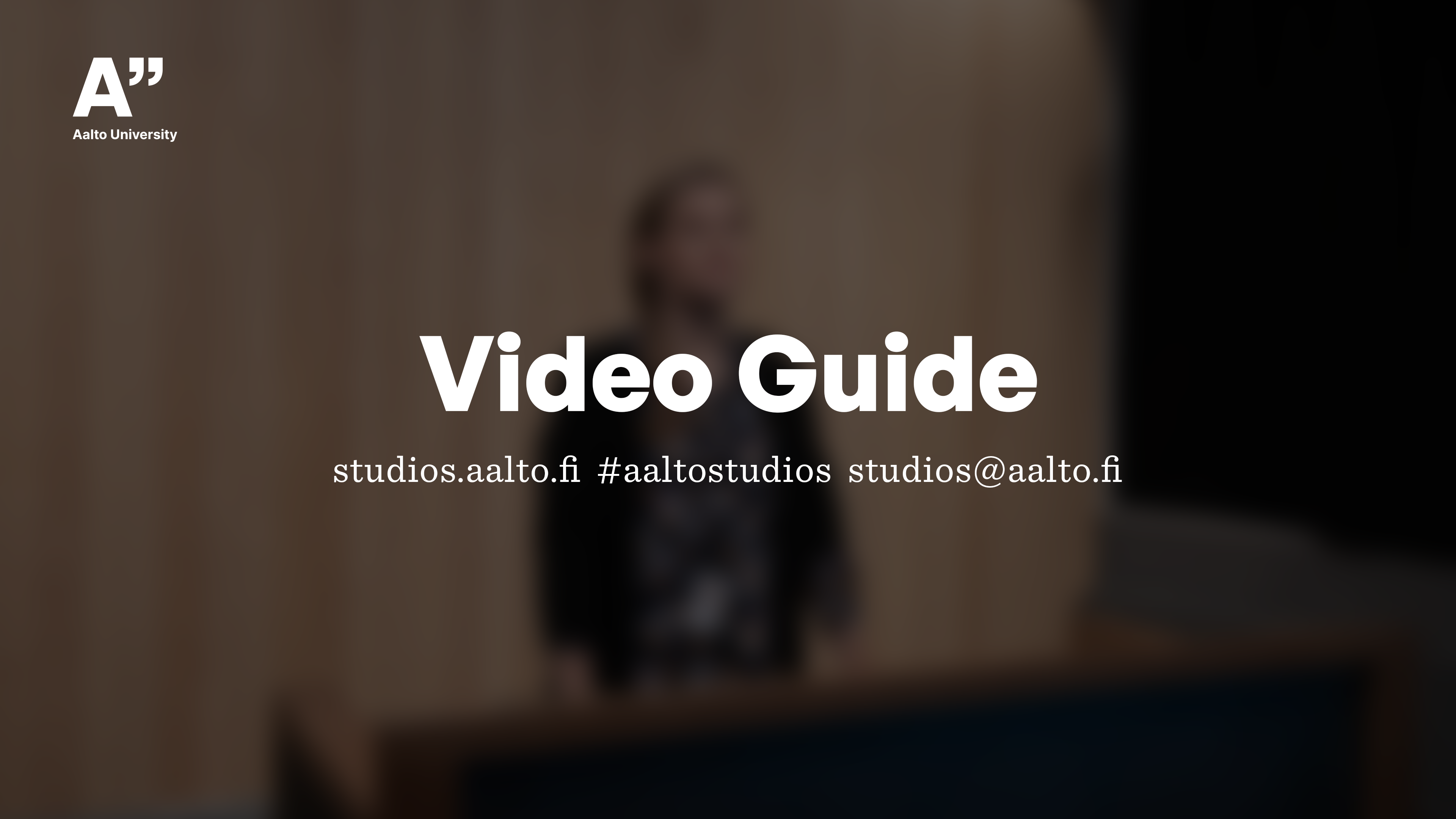 Self Service Studio Video Guide