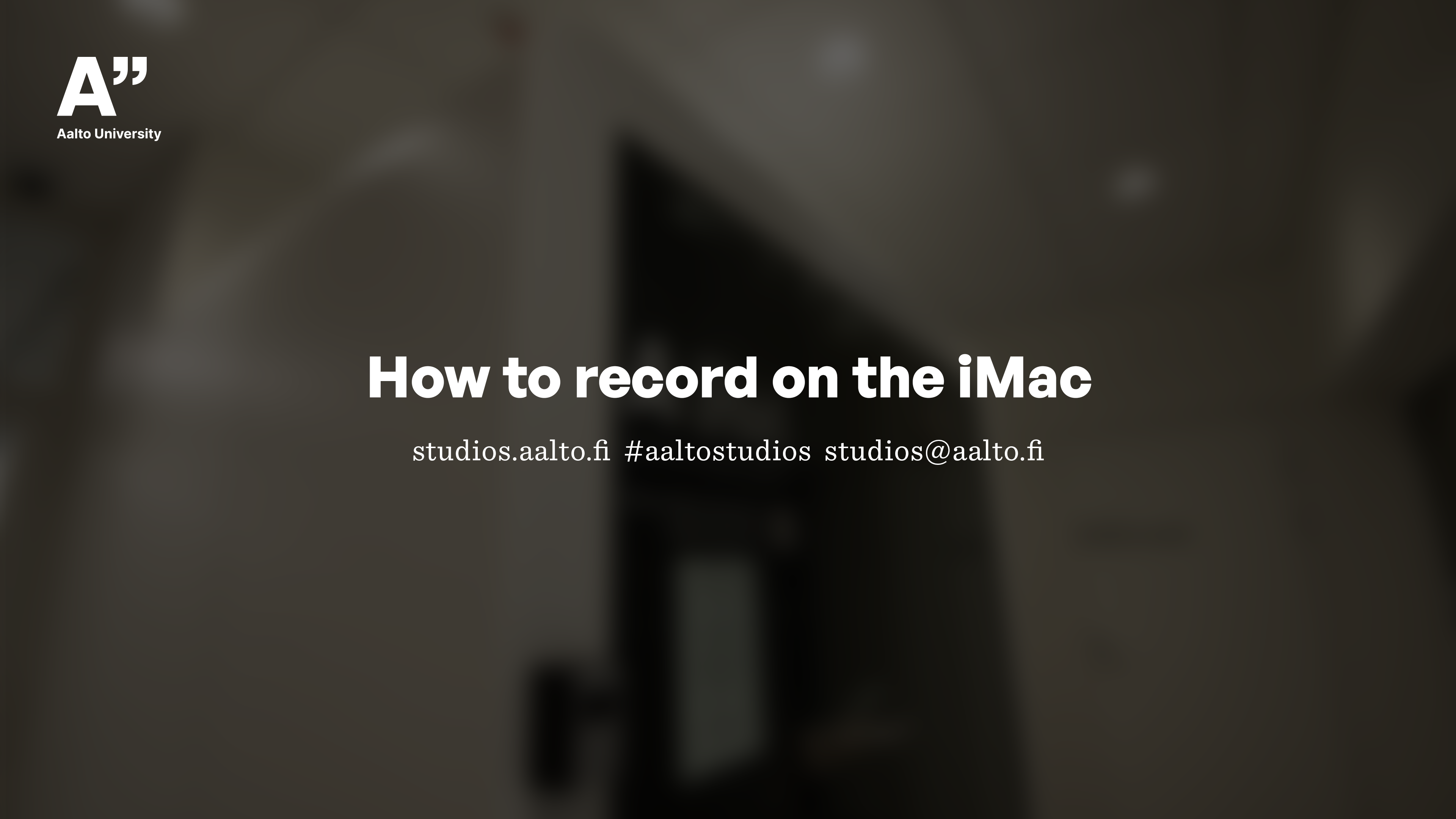 How to record on the iMac