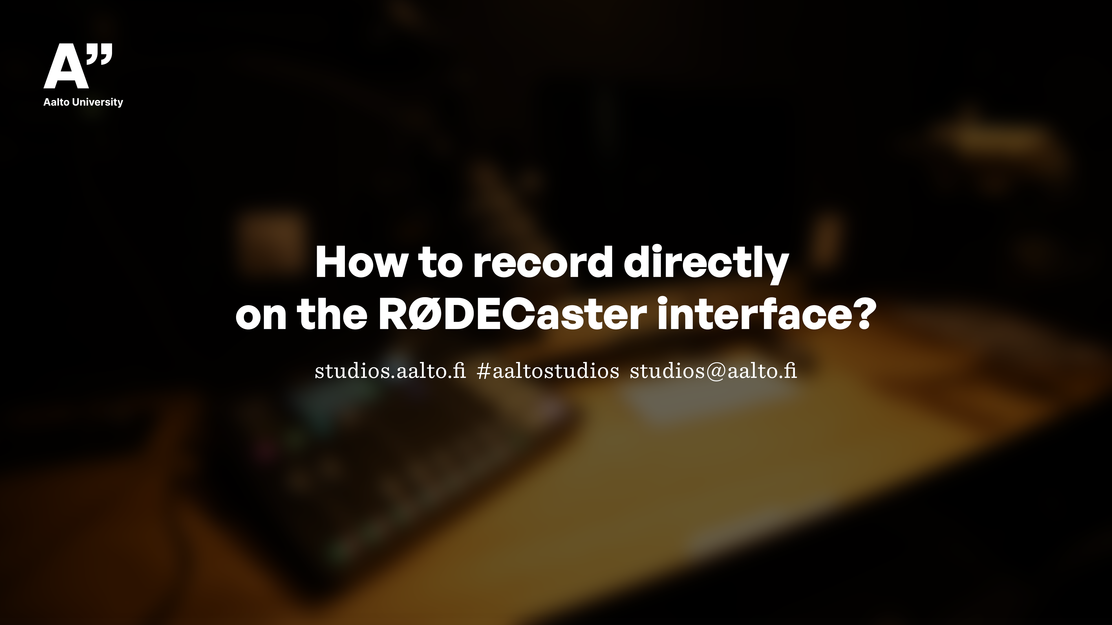 How to record directly on the RØDECaster interface?