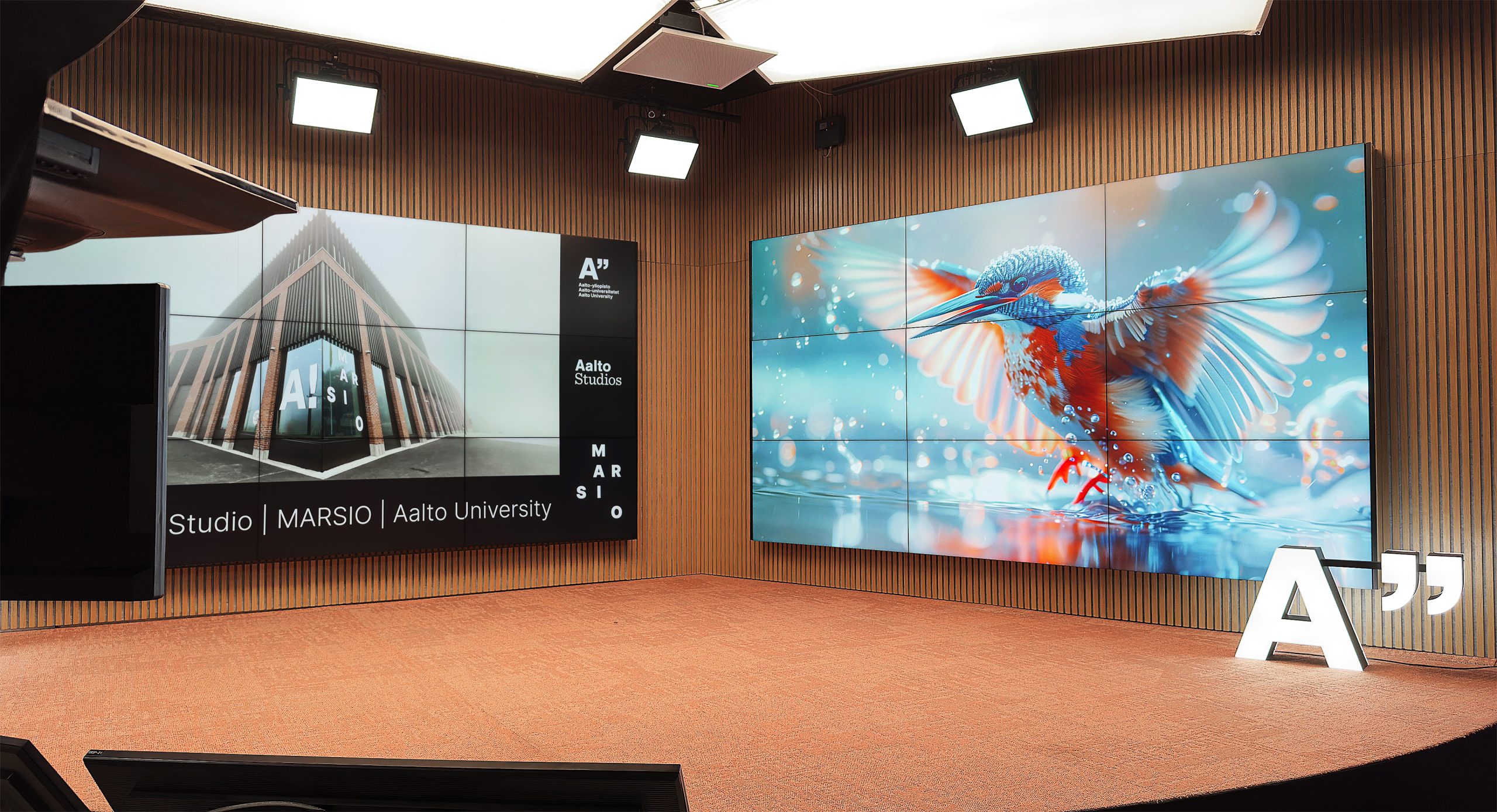 A view of the teaching studio stage
